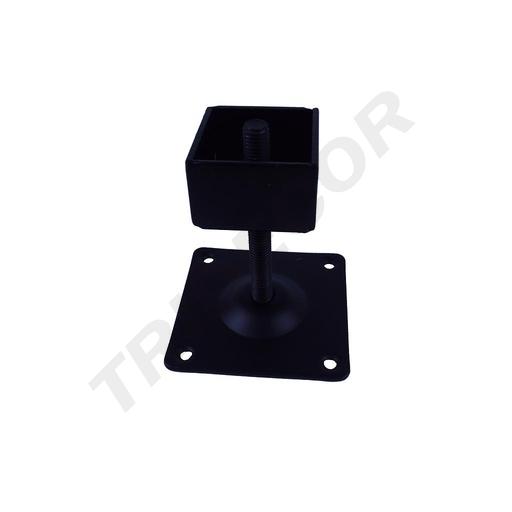 [006202] Base Ajustável para Tubo Quadrado Preto 38X38mm