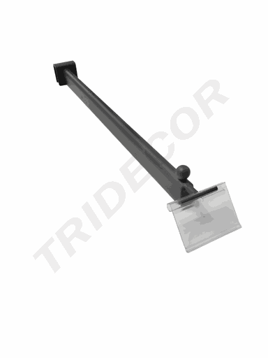 [002199-MG2] Gray hanger with price holder for rectangular tube, 40 cm