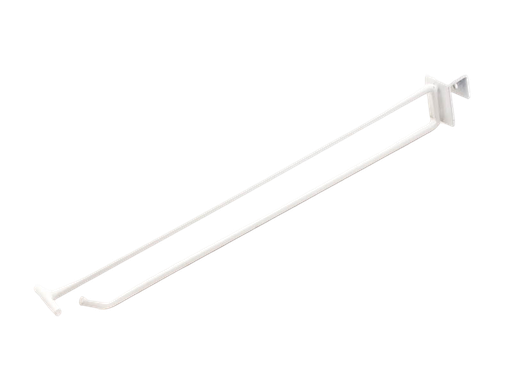 [001627] White hook with price holder for 8 mm 40 cm tube