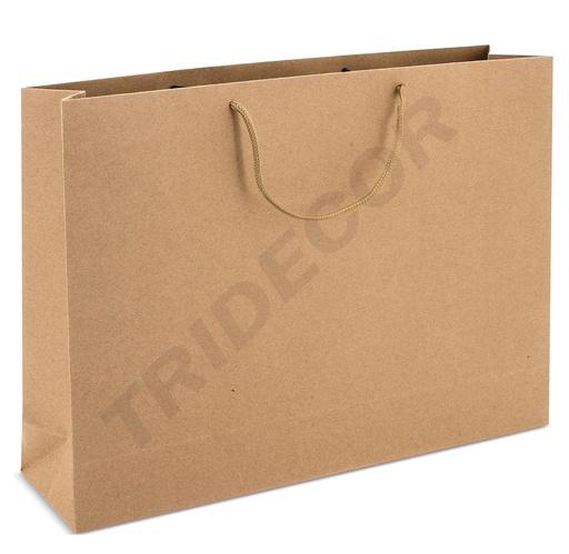 [010300] Bolsa de Papel Con Asa de Cordón Color Havana de 25X9X20cm 