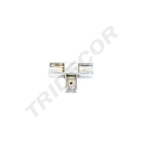 [006083] 3 个方向 T 型方管电镀内插接头 Union de Tubo Cuadrado Con 3 Direccion Cromado Tubo 25X25mm 