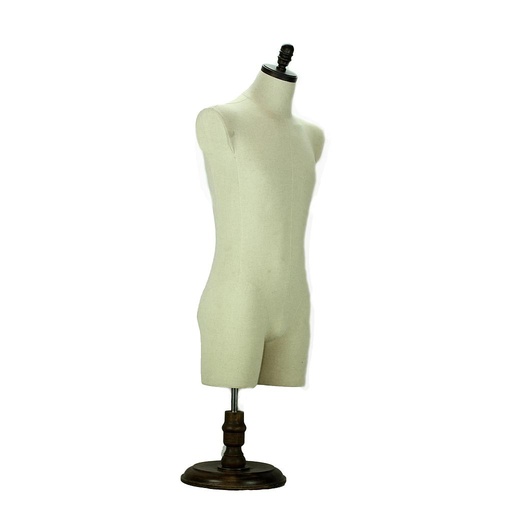 [040878] Busto maschile medio in lino beige senza base