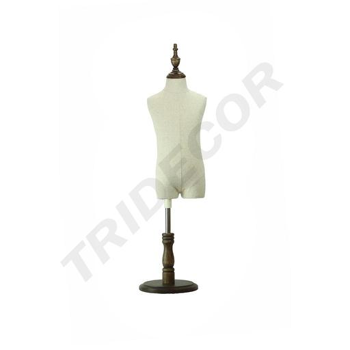 [040372] Adjustable fabric child bust with wooden base