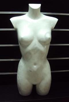 [040297] Busto De Mujer En Fibra De Vidrio Blanco Brillante