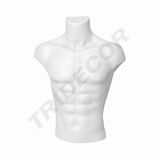 [040105] Busto di uomo in plastica bianca