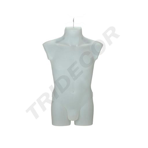 [040024] Bust masculin din plastic alb