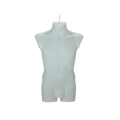 [040024] Busto Masculino De Plástico Blanco