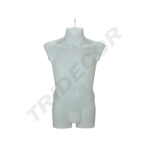 [040024] Maniquí Silueta Masculina con Percha, Color Blanco