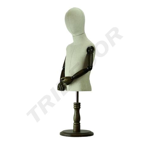 [040770] Adjustable fabric child bust with articulated head and arms