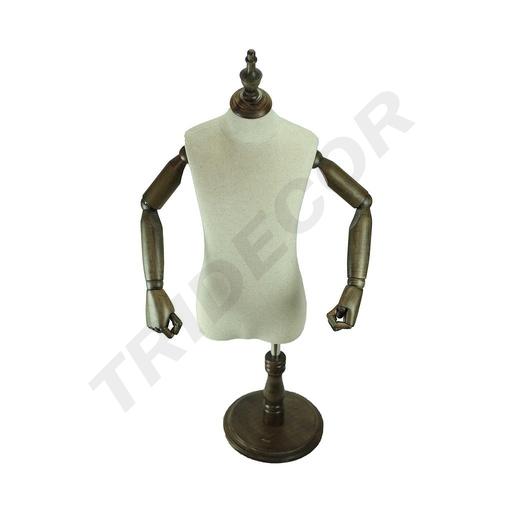 [040379] Busto Infantil Ajustable En Tela Con Brazos Articulados