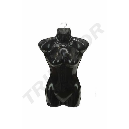 [040023] Black plastic woman bust