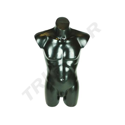 [040334] Black plastic medium man bust