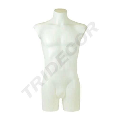 [040335] Buste d'homme blanc en plastique de taille moyenne