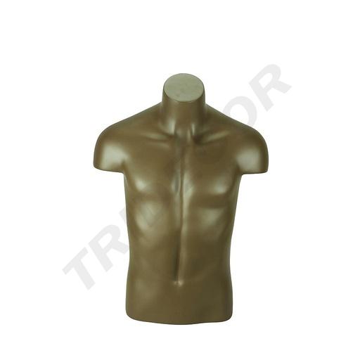 [040178] Busto Masculino De Fibra De Vidrio Oro Marrón