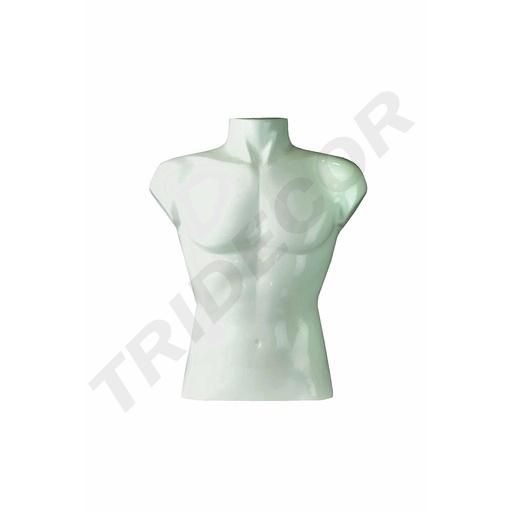 [040802] Busto De Hombre Lacado en Blanco Brillo