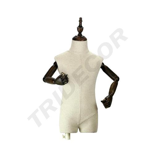 [040380] Buste d'enfant ajustable en tissu avec bras articulés