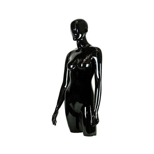 [040342] Full woman bust in black gloss fiberglass