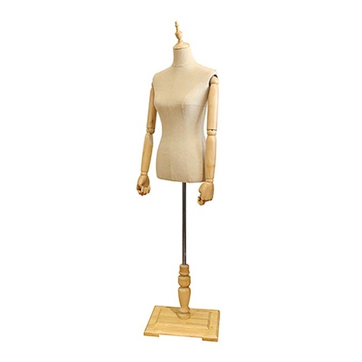 [040900] Articulated Woman Cloth and Wood Bust