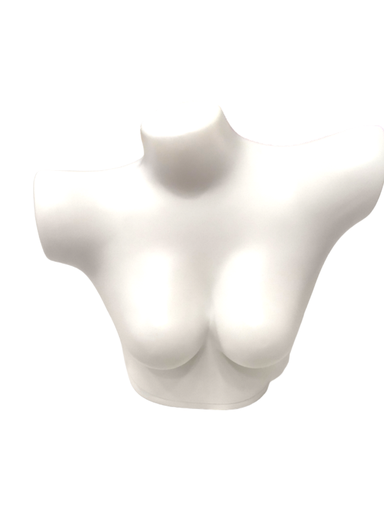 [040393] Woman's Breast Bust in White Plastic