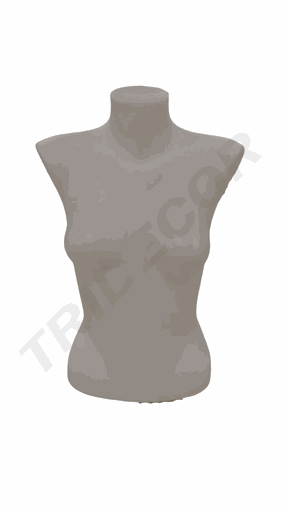 [041012] White plastic half-body bust of a woman