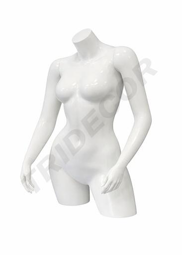 [040269] 带臂的女性半身雕像，光泽白色