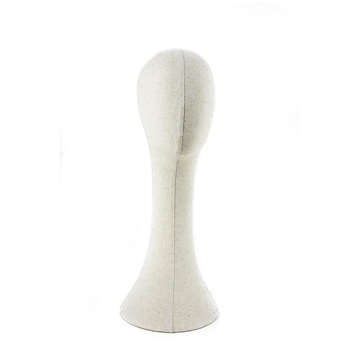 [040632] Tête de femme en tissu de lin beige, circonférence de 52 cm