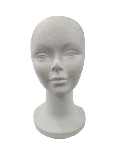 [8436539083474] White Styrofoam Woman's Head with Features