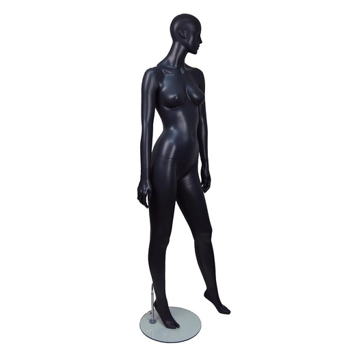 [040198] Mannequin féminin mat gris avec des caractéristiques