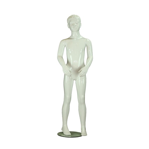 [040594] Child Mannequin with Glossy White Face, 8-9 Years, Fiber