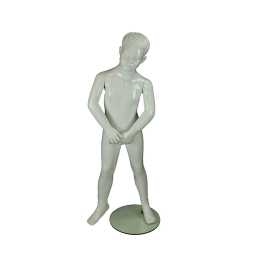 [040593] Mannequin enfant avec visage blanc brillant et cheveux sculptés 3-5 ans