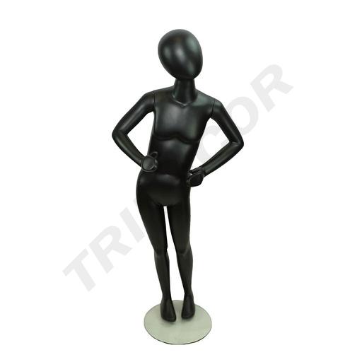 [040742] Maniquí Infantil Abstracto Negro Mate 8-10 Años