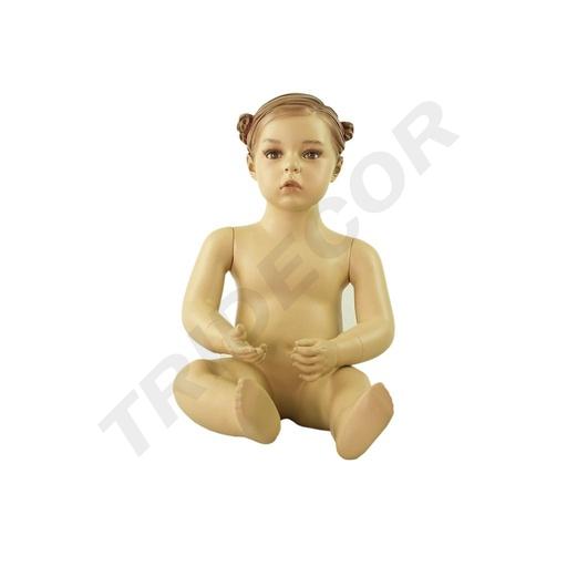 [040605] Mannequin réaliste de petite fille assise couleur chair 1-2 ans