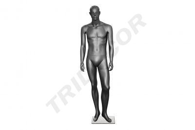 [041198] Manequim Masculino Preto Brilhante