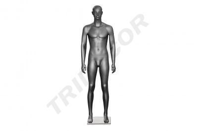 [041197] Mannequin homme en couleur graphite avec des caractéristiques de posture droite