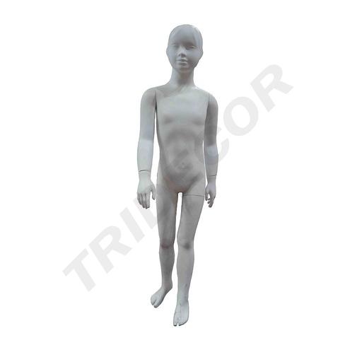 [040305] Mannequin enfant avec visage en blanc mat 6-8 ans en fibre de verre