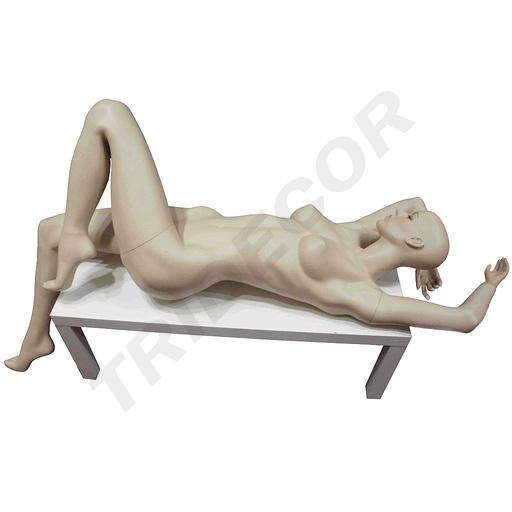 [040281] 女模特 肤色 Maniquí de Mujer Fibra Vidrio Tumbada Color Carne