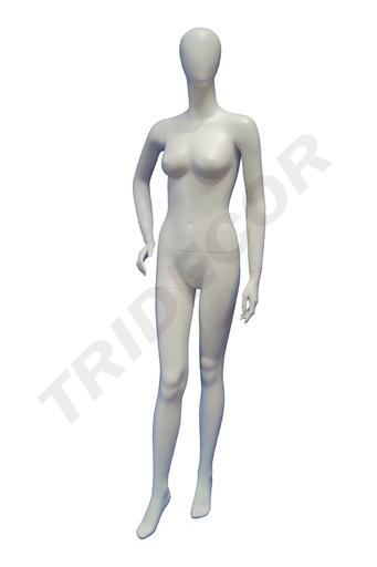 [040197] Matte White Fiberglass Featureless Female Mannequin