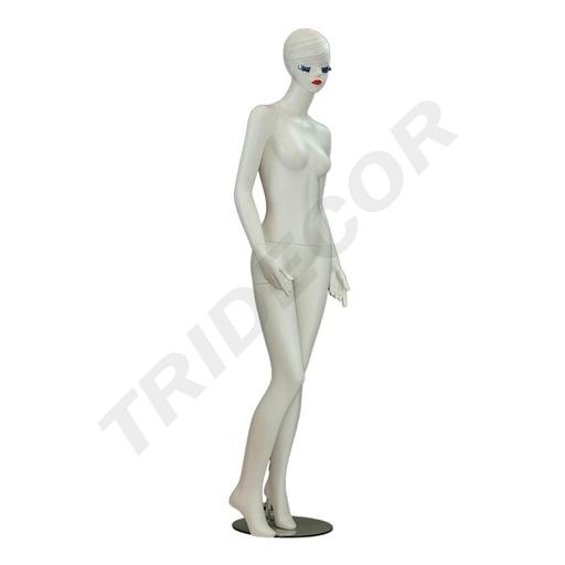[040837] Maniquí Mujer Blanco con Pestañas Azules y Labios Rojos