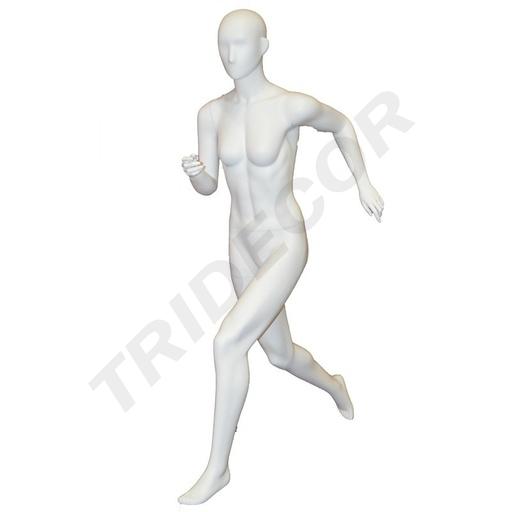 [040021] 全身女模特白色亚光 Maniqui Mujer Corredora Blanco Mate