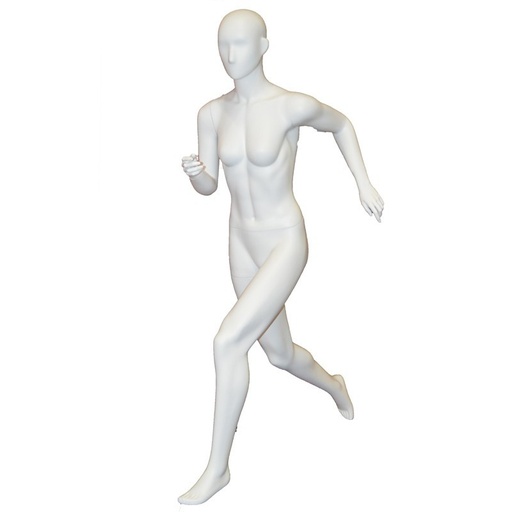 [040021] Mannequin de coureuse femme en blanc mat