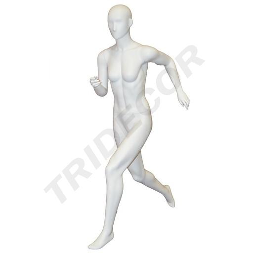 [040021] Matte White Female Runner Mannequin