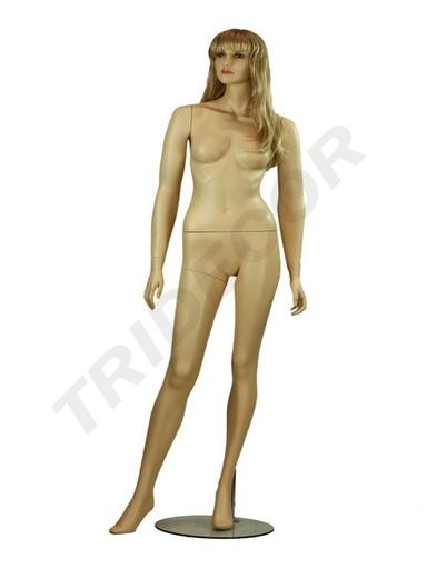 [040793] Mannequin femme sans poils en fibre de verre couleur chair