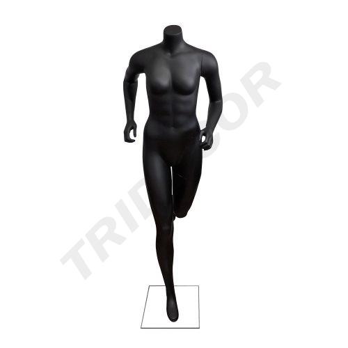 [040931] Maniquí Femenino Deportivo Trotando Sin Cabeza Color Negro