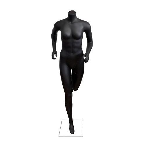 [040931] Mannequin de sport féminin jogging sans tête couleur noire