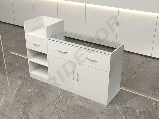 [0270018] Comptoir vitrine 170X50X110 cm Blanc/Noir