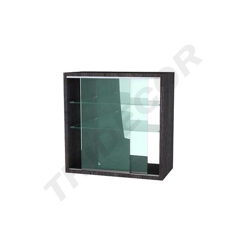 [045723] Vitrine murale 60x30x80 cm couleur chêne foncé