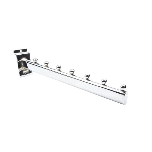 [002013] Colgador 7 Bolas Inclinado Para Panel De Lamas 35 Cm