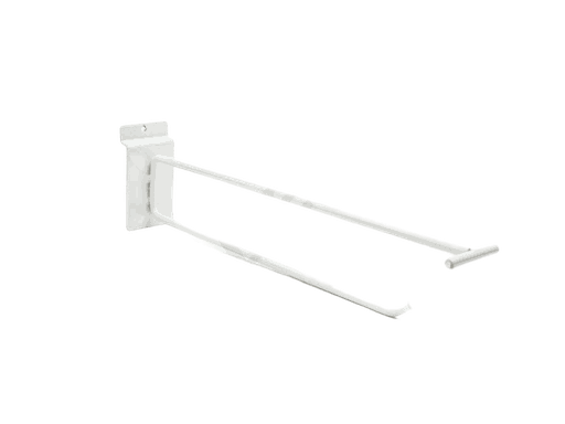 [001055] Doppelhaken mit Preishalter 35 cm Weißes Lamellenpanel