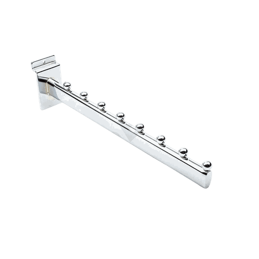 [002016] Cabide inclinado com 8 bolas para painel de ripas de 35cm