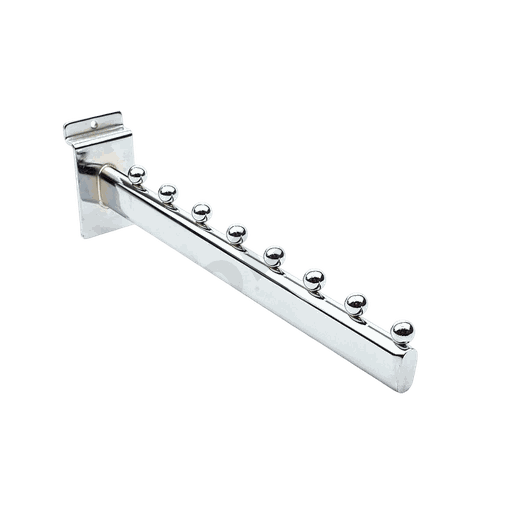 [002017] 八珠下斜板钩 Colgador Inclinado Con 8 Bolas para Panel de lama. 40cm